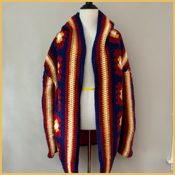 Handmade Granny Square Sweater - Picture 3 of 10